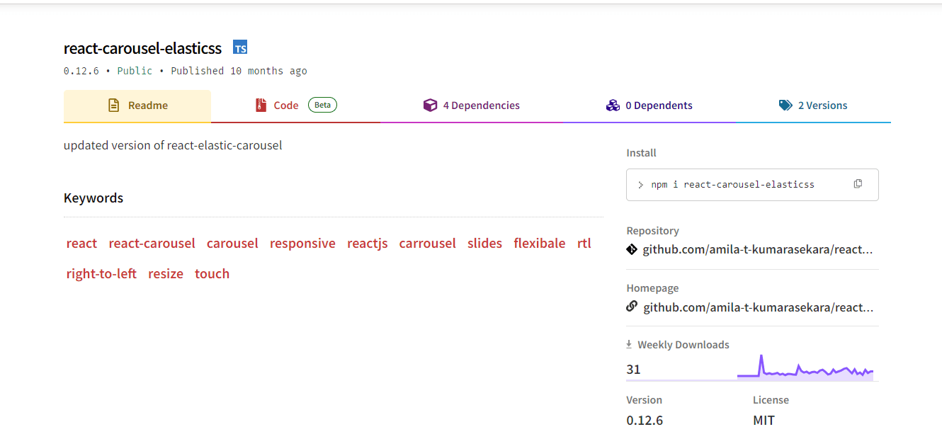 React Carousel NPM Package